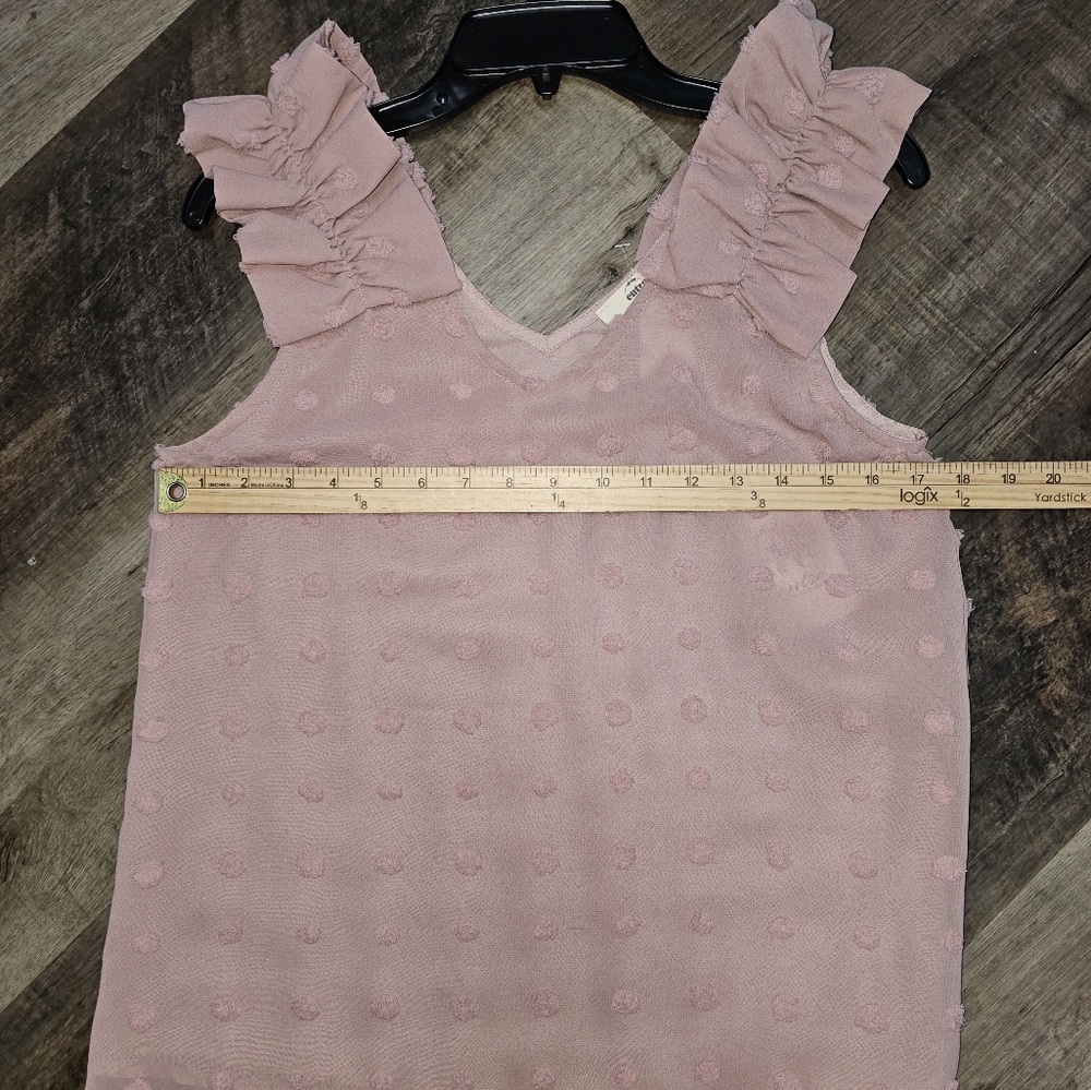 entro, Women's Size Small Elegant Pink Sleeveless Top with Ruffle Details, NWT - Picture 10 of 12